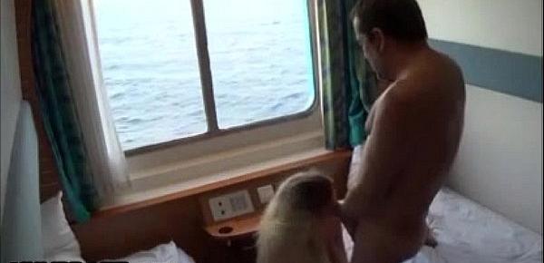  Blonde MILF gets doggystyled on a ship